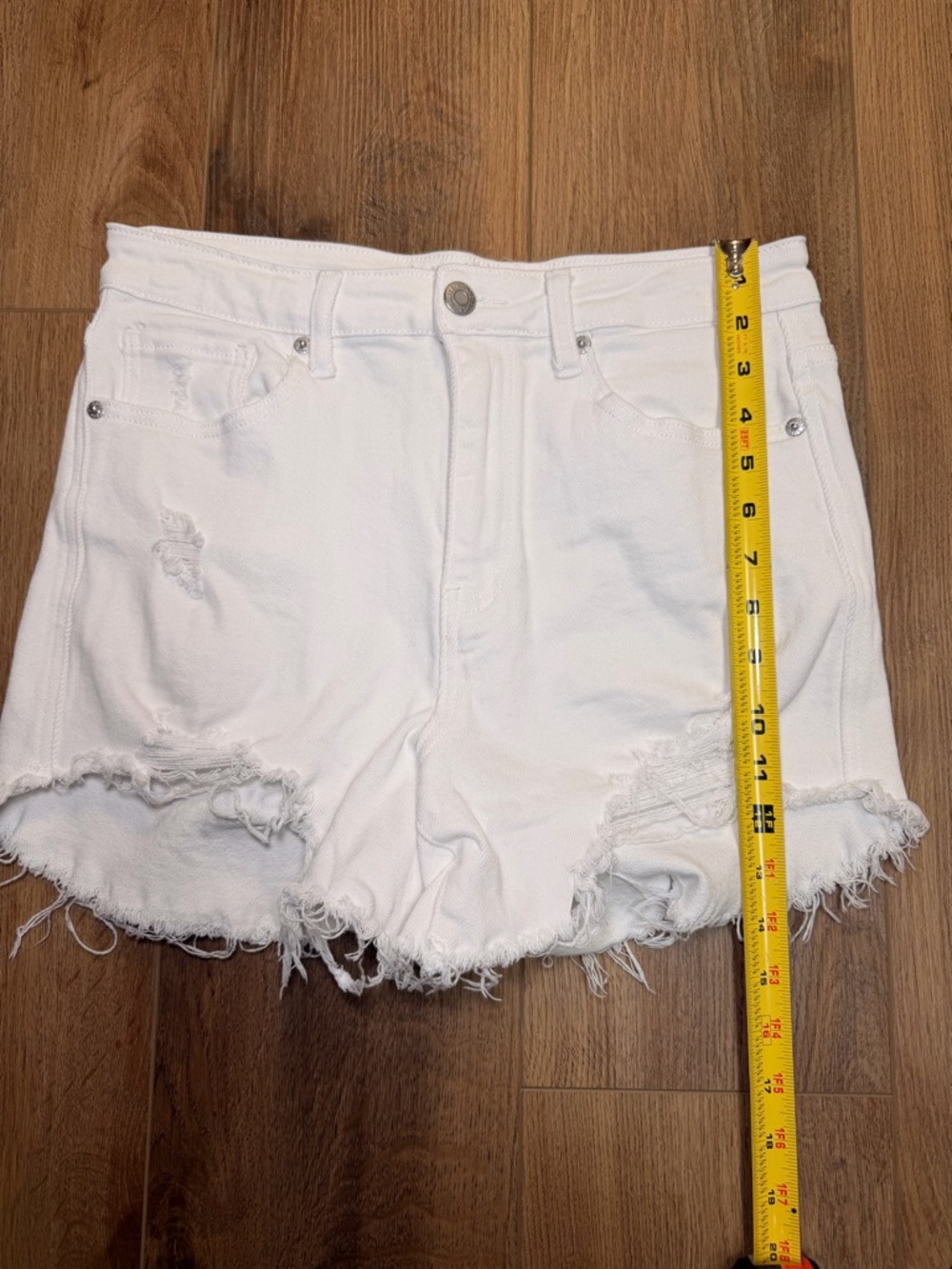 White Distressed Women’s Jean Shorts - Picture 12 of 12